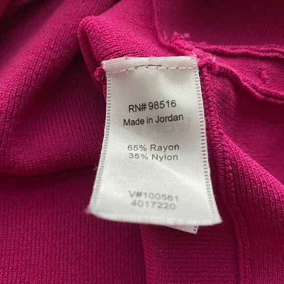 Coldwater Creek Fuchsia 3/4 Sleeve V-Neck/Button Hem Detail - Picture 6 of 7